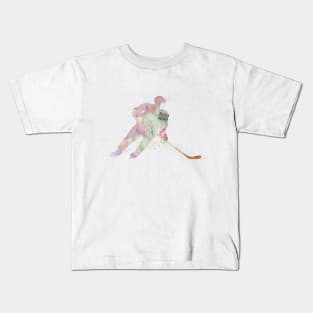 Girl Ice Hockey Player Watercolor Sport Decor Gift Kids T-Shirt